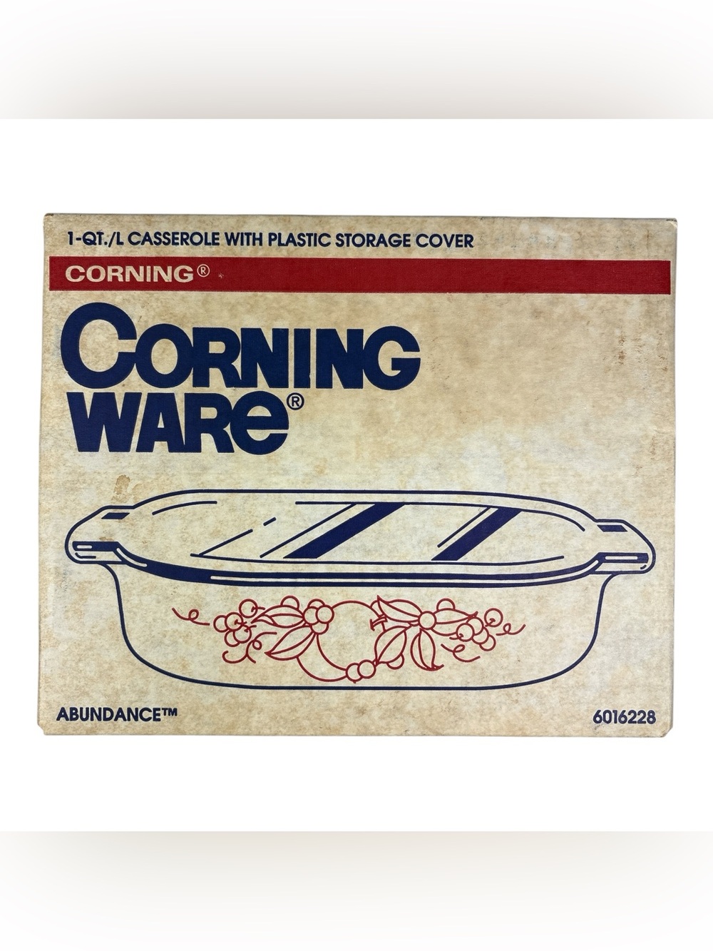NOS Corning Ware Abundance 1 Qt Casserole Dish A-1-B Factory Sealed Plastic Lid